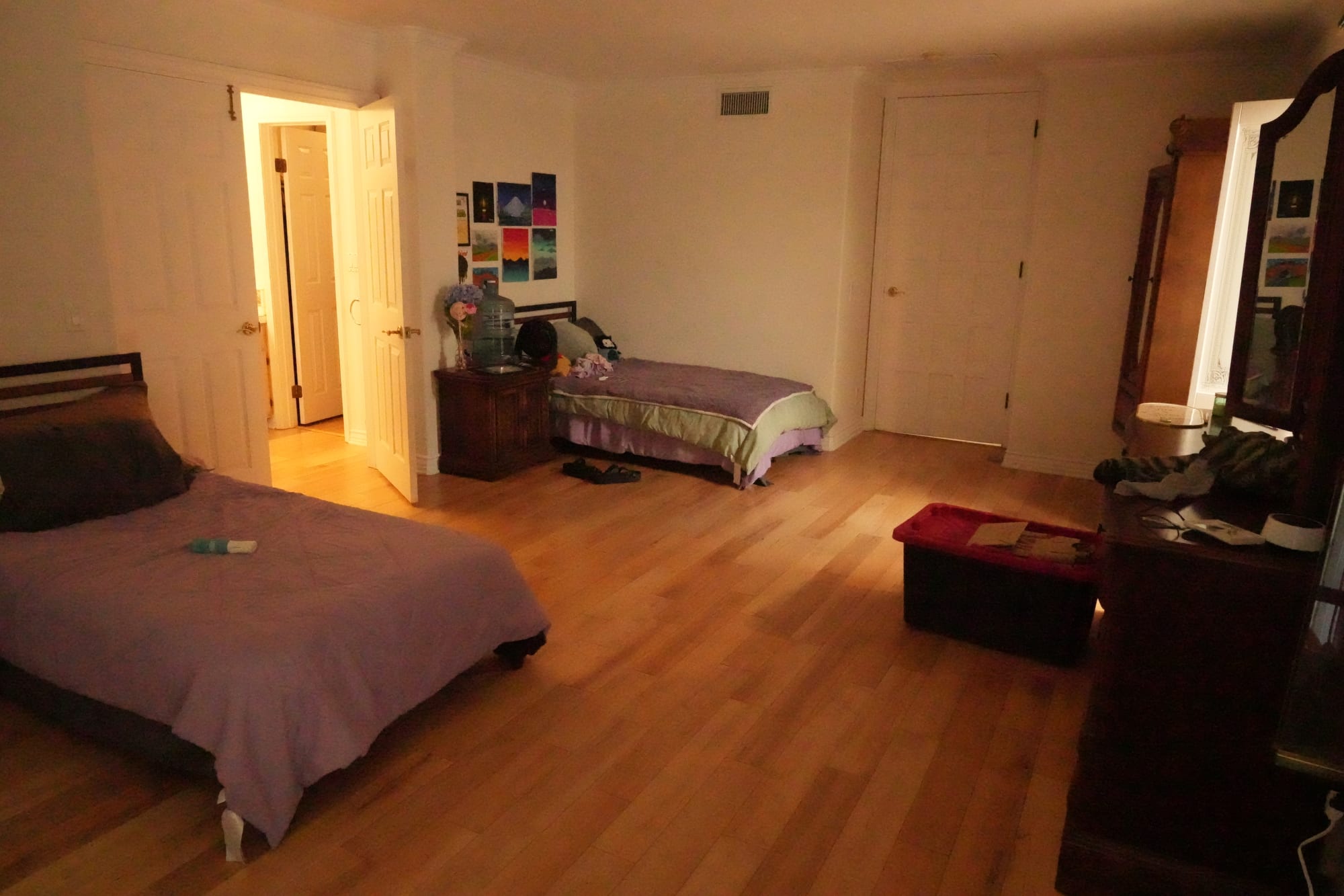 Bedroom with hillside light